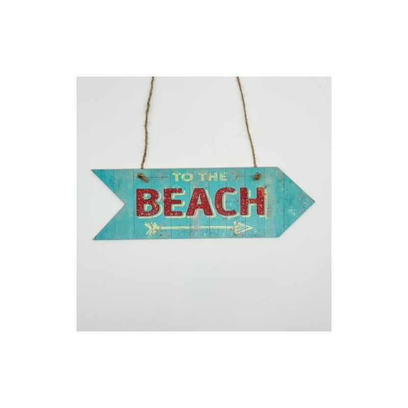 Second Ave to The Beach Rustic Arrow Wooden Hanging Home