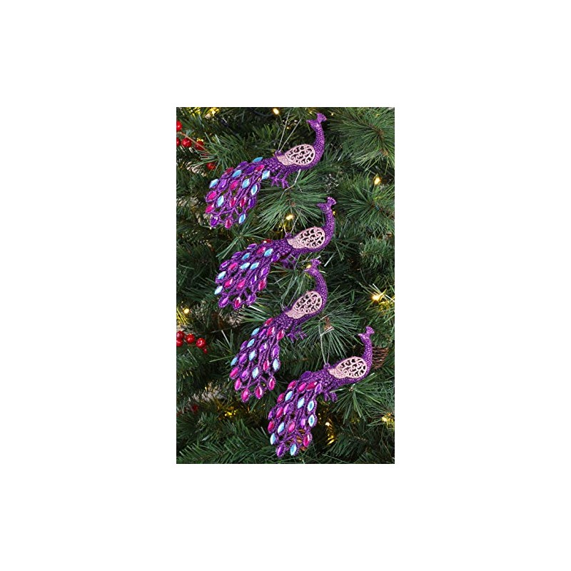 Christmas Concepts® 20cm (8") Peacock Decoration With Jewelled Tail -