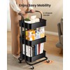 Pipishell 3 Tier Mesh Utility Cart, Rolling Metal Organization Cart