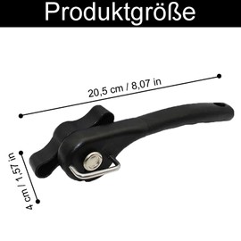 Can Opener, Safety Can Opener, Can Opener Without Sharp Edges, Stainless Steel Can Opener, Manual Can Opener, for Restaurants and Kitchens, Black