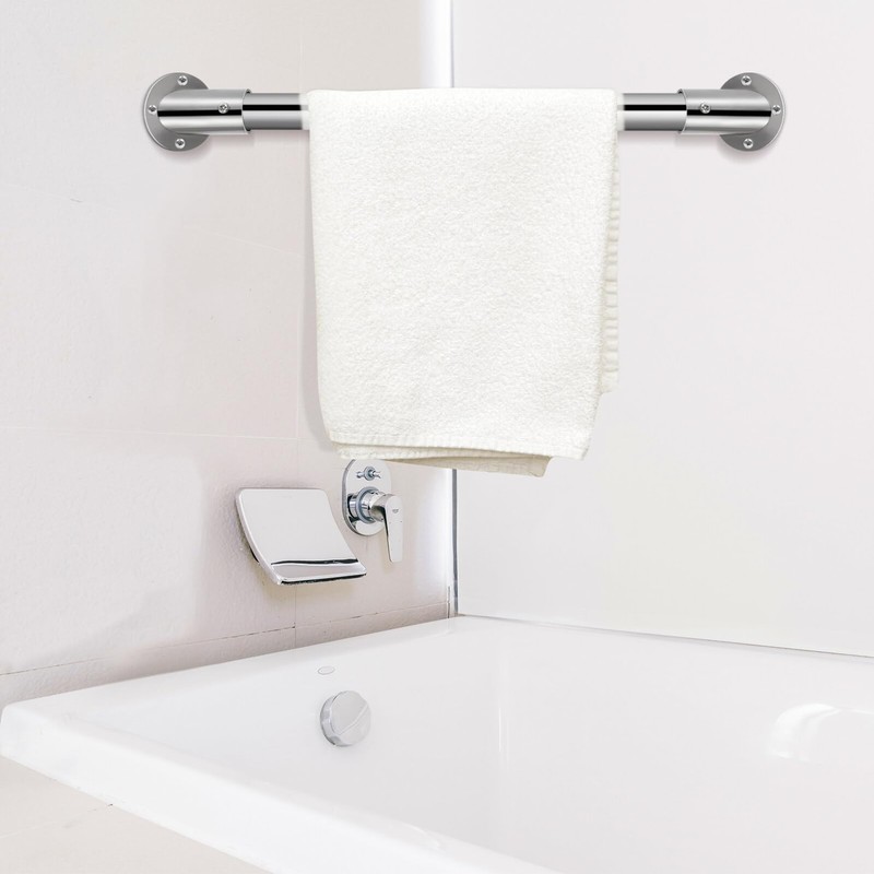 Uonlytech 2Pcs Adjustable Socket Bracket Support Holder Stainless Closet Rod