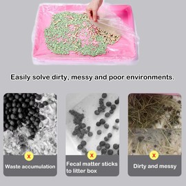 Disposable Small Animal Cage Liners, Rabbit Tray Film Liner Bunny Litter Pan Bags Guinea Pig Cage Toilet Plastic Film for Bird Hamster Chinchilla Hedgehog (100 PCS, 23'')