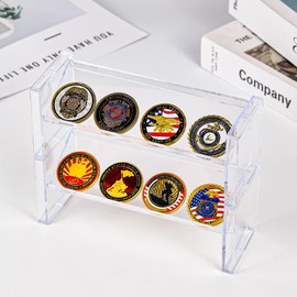 Challenge Coin Holder,Large Coin Display Case,Commemorative Coins Organized Badge Collection Show(Pack of 2)