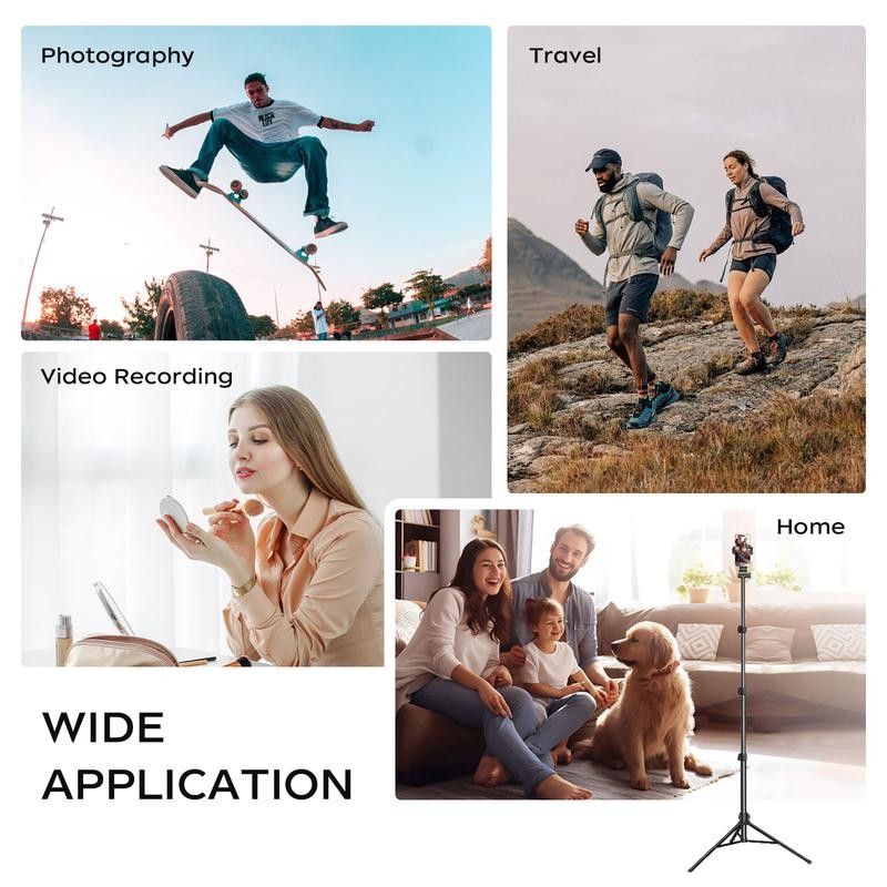 6.3ft Adjustable Tripod Stand for gimbals,phones,cameras, Extendable Height with Phone