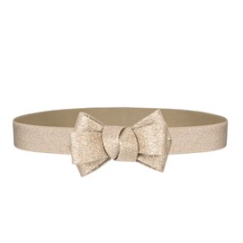 YooAi Women Dress Belt Slim Thin Bow Decor Elastic Belt for Women Wasit, gold