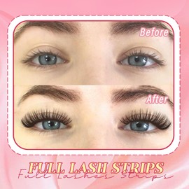 Ahrikiss Lashes Fluffy False Eyelashes Natural Look Cat Eye Lashes 8 Pairs Faux Mink Lashes Wispy Eyelashes Kit with Glue and Tweezers Soft Lightweight Fake Eyelashes (Fancy)