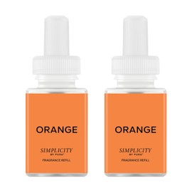 Pura and Simplicity - Smart Home Air Diffuser - Home Scent Refill - up to 120-Hours of Premium Fragrance per Vial - Clean & Safe Diffuser Fragrance - Orange - 2 Pack