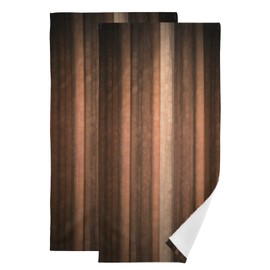 AIYOOLER Hand Towels for Bathroom Set of 2 Brown Earth Orange Copper and Pale Peach Abstract Cool Glass and Vintage Stripe Design Soft Absorbent Small Bath Towels Decorative Towel for Gym,Spa 28x14in