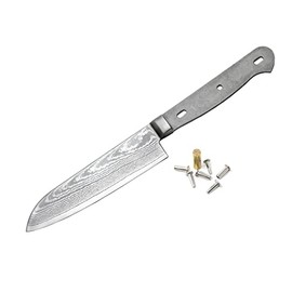 KATSURA Woodworking Project Kit - 5-inch Small Santoku Chef Knife Blank - Japanese VG-10-67 Layers Damascus Steel - NO LOGO