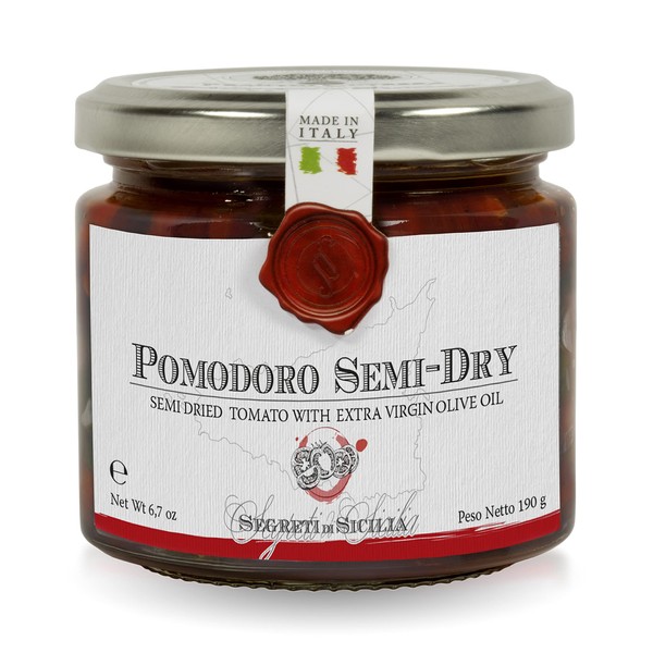 Frantoi Cutrera - Pomodorino Semi Secco - Semi-Dried Cherry Tomatoes in Extra Virgin Olive Oil, Product of Italy, 6.7oz