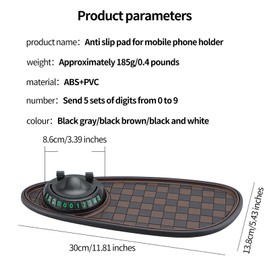 Multifunctional Car Dashboard Organizer - Anti-Slip Phone Holder with 360° Rotation, Parking Number Pad & Storage for Sunglasses, Keys, Coins - Universal Car Accessories for All Vehicles (White)