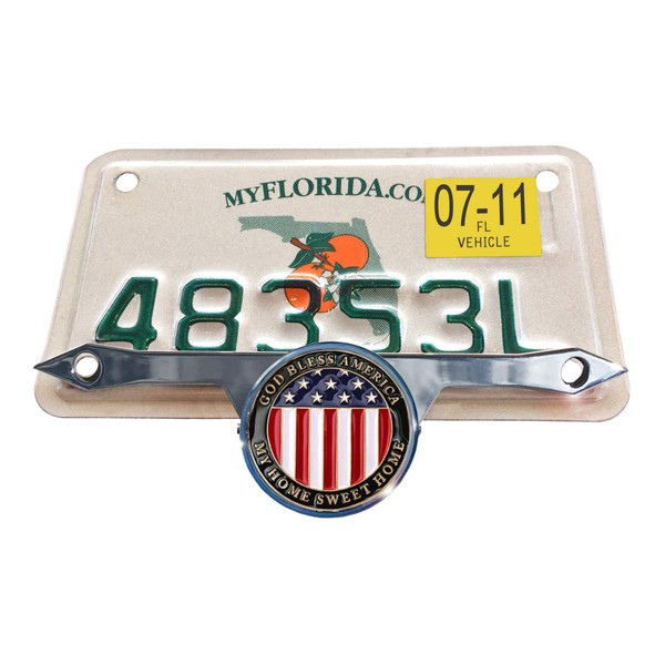 MotorDog69 License Plate Mount Bundle with God Bless America