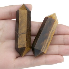 QINJIEJIE 6-7 cm Tiger's Eye Stones Hexagonal Gemstones Healing Stones Natural Hexagonal Dots Crystal Reiki Meditation Gemstone 1 Piece