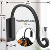 Lifyzoon Heavy Duty Plant Hanger Bracket (8"/Black) Outdoor Hand-Forged Hanging