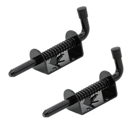 5 Inch Spring Loaded Latch Bolt, Heavy Duty Spring Loaded Latch Pin Door Lock,1/2" Pin Shed (2, Black)