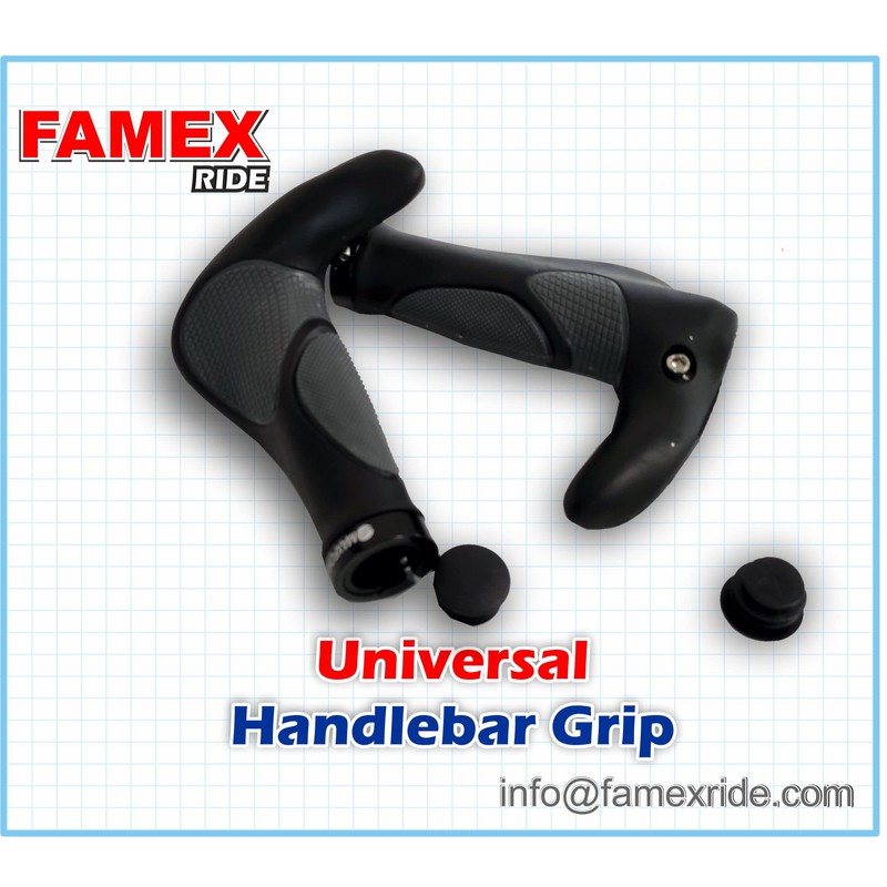 FAMEX RIDE® Ergonomic Ergo Bar End Handlebar Grip Bike Soft