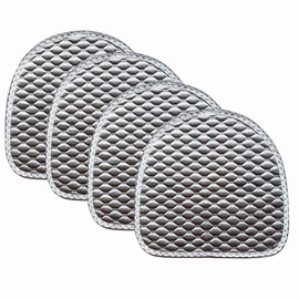 QSYW Dining Chair Seat Cover Chair Seat Pads Chair Pads for Dining Seat Cushions Thin Non-Slip U-Shape Set of 4 Dark Gray