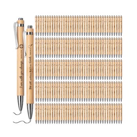 Mr. Pen- Bible Verse Retractable Bamboo Pen, 200 Pack, Black Ink, Christian Pens for Women Men, No Bleed Through, Ballpoint, Inspirational, Bulk