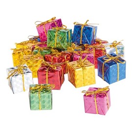 24 Coloured Presentation Pack 24X24X22 MM with Bow Christmas Decoration Christmas Tree Christmas Tree Decoration