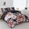 RYNGHIPY Floral Comforter Set King Size Botanical Flowers Leaves Bedding