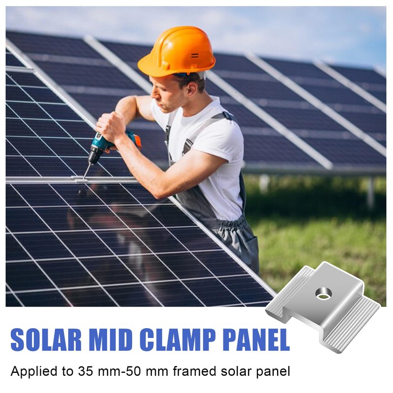 42 Pack Solar Panel Mid Clamps, Solar Panel Clamps Bulk,