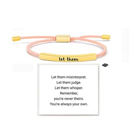 LIU JUN Remember Who The F You Are Motivational Tube Bracelet For Women, Adjustable Hand Bradied Wrap Stainless Steel To My Daughter/Best Friend Inspirational Gifts Jewelry, Medium, Nylon, no gemstone