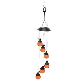 Solar Wind Chimes Photosensitive Design Automatic Outdoor Waterproof Energy Saving Pumpkin Color Changing LED Lantern