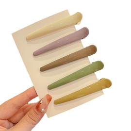 5 Pcs No Bend Hair Clips, No Crease Hair Clips Curl Pins Clip Makeup Application Hair Pin for Girl Woman Hairdressing Bangs Fringe Hair Styling Makeup Application Tool (Colorful)