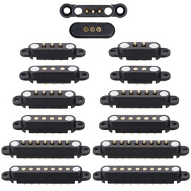 2 Pair Magnetic Pogo Pin Connector with Location Hole, 2/3/4/5/6/7/8P 2A Pogopin Magnetic Connector Male+Female 2.54MM Through Hole Spring Loaded Connector DC Power Charge Probe Connector (7Pin)