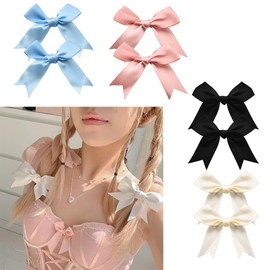 Mini Hair Bows Cute Bow Hair Clips for Women Girls Satin Bowknot Hair Clips Mini Ribbon Bows Hair Clip Hair Accessories for Women 8Pcs Y2k Hair Clips Pins Hair Bow Barrettes