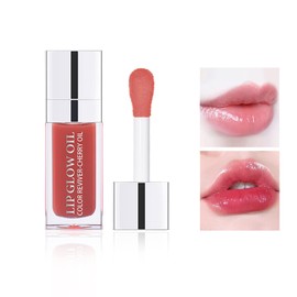 CAHIUYOA Hydrating Tinted Lip Oil Gloss - Non-sticky Big Brush Head, Nourishing Repairing Plumping Glow Tint - Rosewood