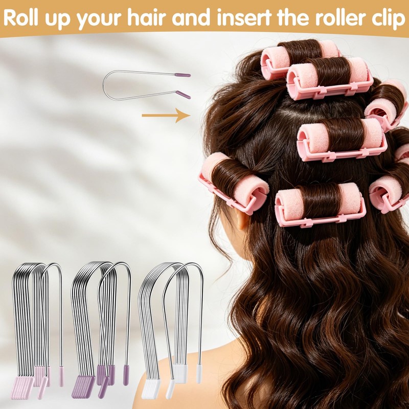 24Pcs Hot Roller Clips Replacement Hot Curler Clips Kit Fits