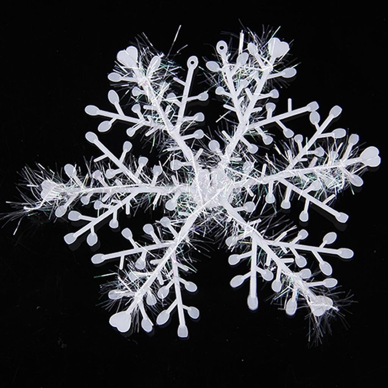 6 Piece White Snowflakes Christmas Decorations Supplies Hanging Ornaments
