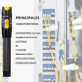 Visual Error Locator 50mW VFL Test Kit Range 50km 50mW Fiber Optic Cable Tester Meter VFL Red Light Pen Light Source Tester
