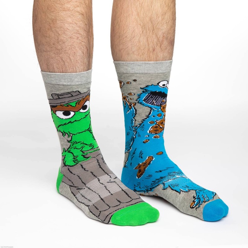 Good Luck Sock Men's Sesame Street, Oscar and Cookie Monster
