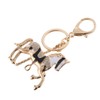 [No brand goods] Black Rhinestone Crystal Horse Pendant Key Ring