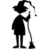 Wall Decal Witch Silhouette Holloween Broom Wicked Bat Pumkin Sticker