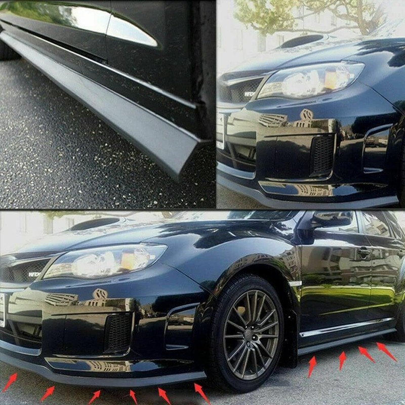 Universal 2.5M/8.2Ft Car Front Bumper Lip Splitter Spoiler Rubber Skirt