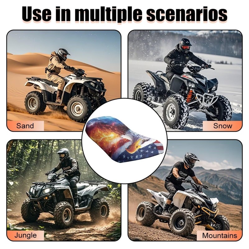 SEANATIVE Eagle Fire American Flag ATV Seat Covers Four-Wheeler Seat