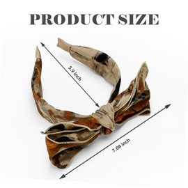 Yonchic 2-Piece Knotted Tie-dye Headbands for Women, Non-Slip Trendy Fashion Hairbands, Simplicity Dyeing Head Bands for Women's Hair, Wide Bow Hair Band (Coffee)