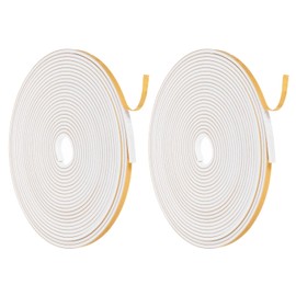 MECCANIXITY Weather Door Seal Strip Tape, Door Insulation Stripping Single Side Strong Self Adhesive Foam Tape Gap Filler for Door, Window, 1/4 Inch x 1/8 Inch x 26 Feet White