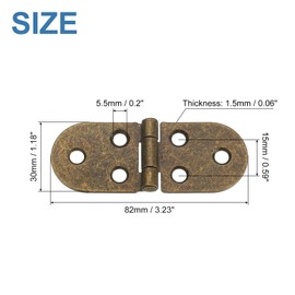 uxcell Folding Table Hinge, 4pcs Iron 270 Degree Round Edge Sewing Machine Table Butler Tray Hinges with Screws for Cabinet Desk Drawer Door Furniture (Bronze, 3.2 x 1.2inch)