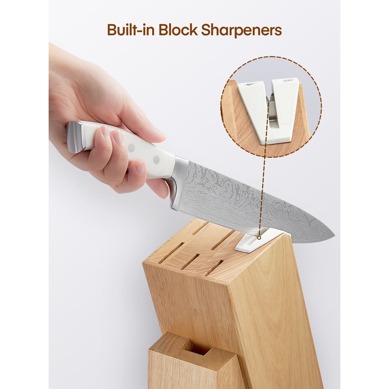 Knife Set, D.Perlla 7 Pieces Kitchen Knife Set with Built-in