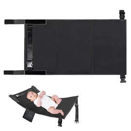 Airplane Comfort Goods Flight Goods Kids Nylon Lightweight Foldable Toddler Portable Foot Hammock with Storage Pocket Travel Bed Black