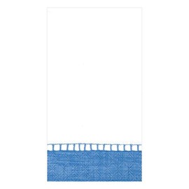 Caspari Linen Border Paper Guest Towel Napkins in Blue - Four Packs of 15