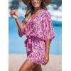 CUPSHE Women's Summer Romper Abstract Print V Neck 3/4 Sleeve