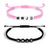 Fuqimanman2020 2Pcs WWJD Woven Wristbands Bracelet Adjustable Rope Beaded Bracelet