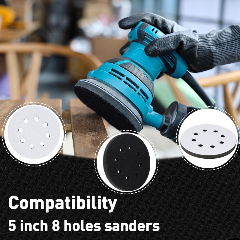 UPWOOD 5-Inch 8-Hole Soft Sponge Cushion Interface Pads, 4 Pads