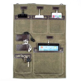 Wally Hanging Wall Organizer for Smartphones, Tablets, and Small Electronics, for All iPhones, Galaxies, iPads. Multiple Options Available - Olive