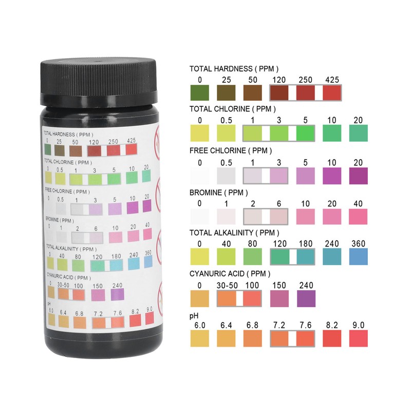 Pool Test Strips 7 in 1 Multifunctional Colorimetric Analysis 100